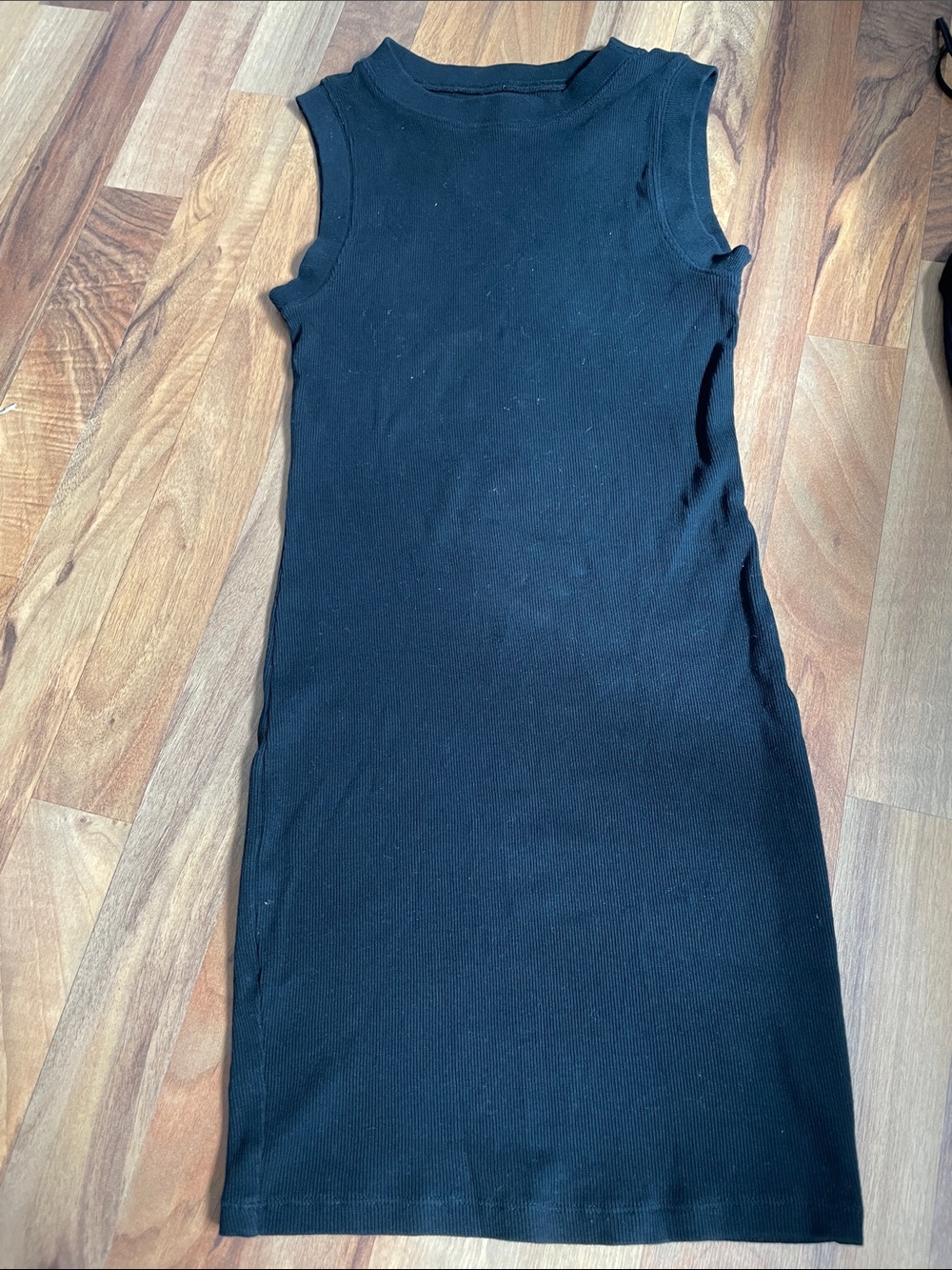 ASOS Black Sleeveless Ribbed Midi Bodycon Dress